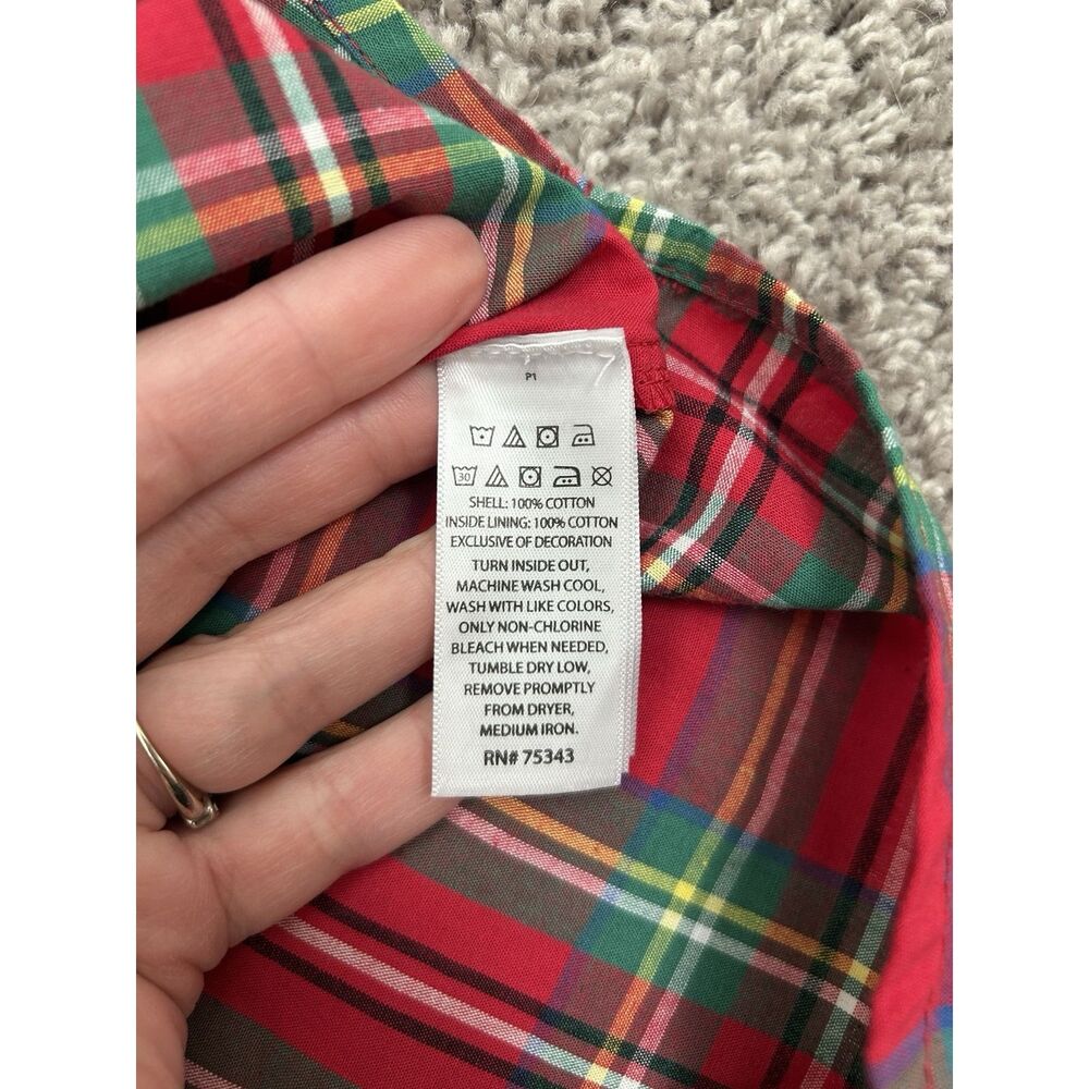 Boy's Tommy Bahama Shirt Holiday Plaid Size XL(14) - Picture 5 of 6